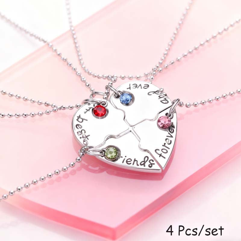 Best Friend Forever Bff Heart Splicing Necklace