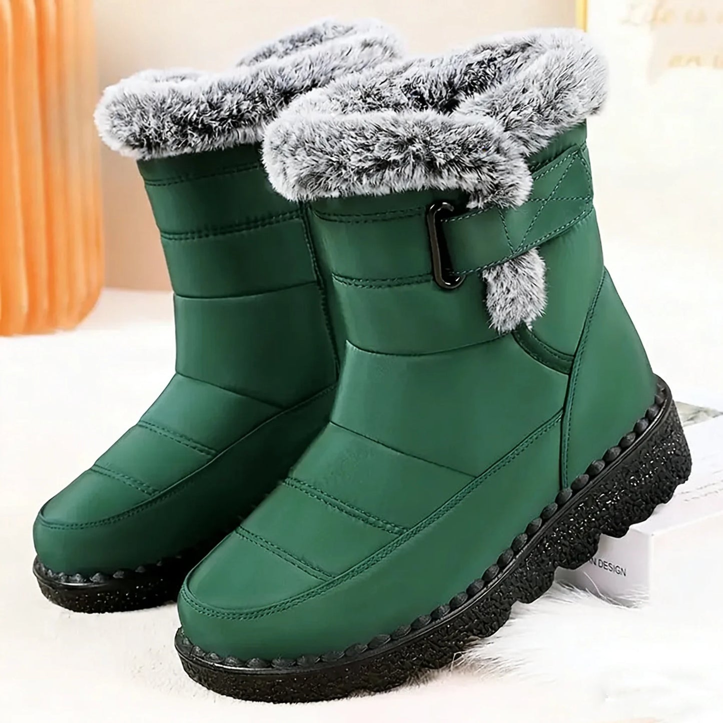 New Faux Fur Long Plush Snow Boots