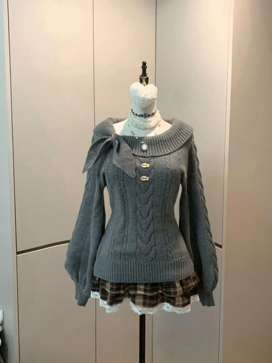 Preppy Style Sweet Knitted Sweater