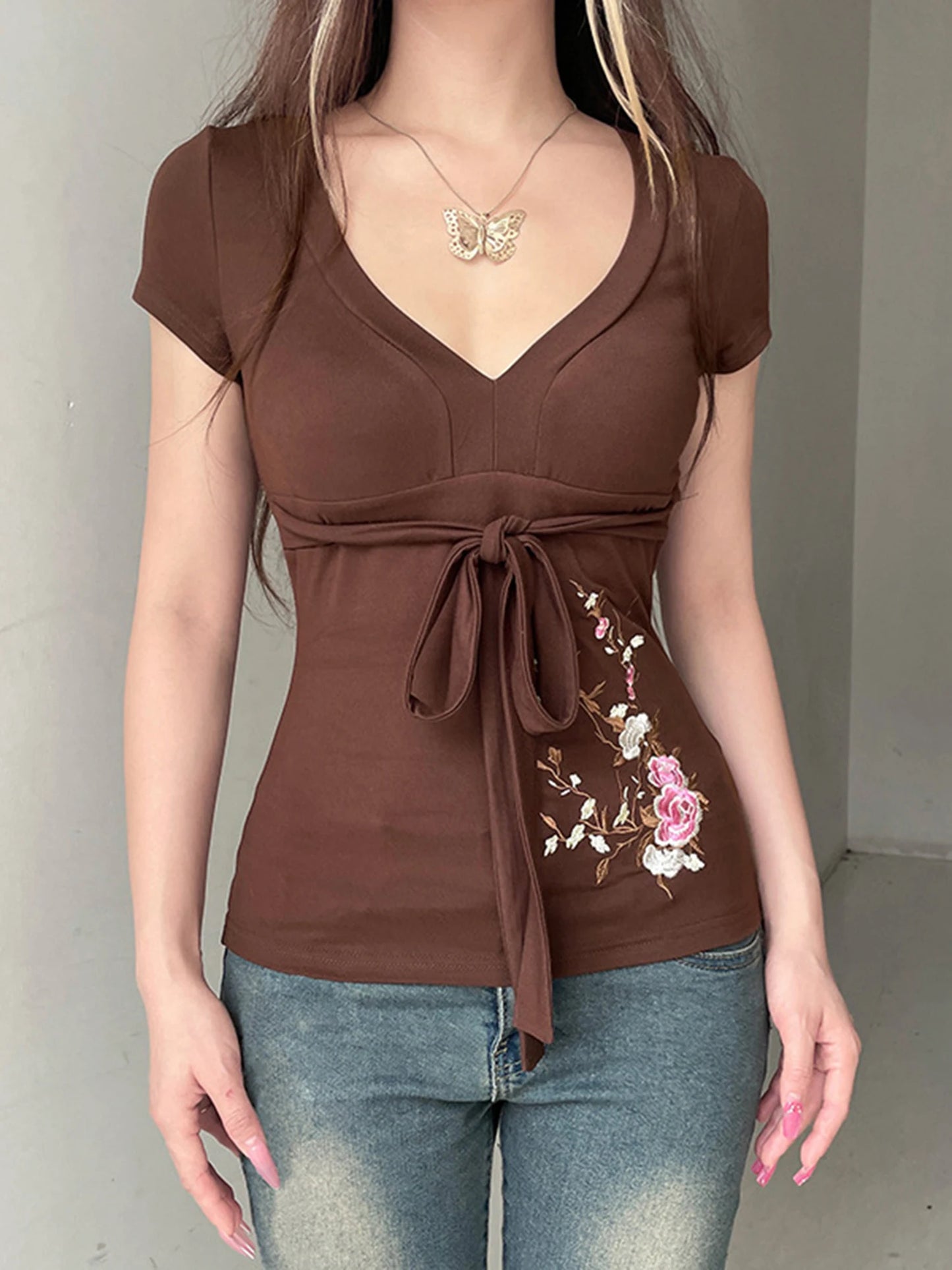 Off-Shoulder Ruffle Sleeve Floral Print Blouse