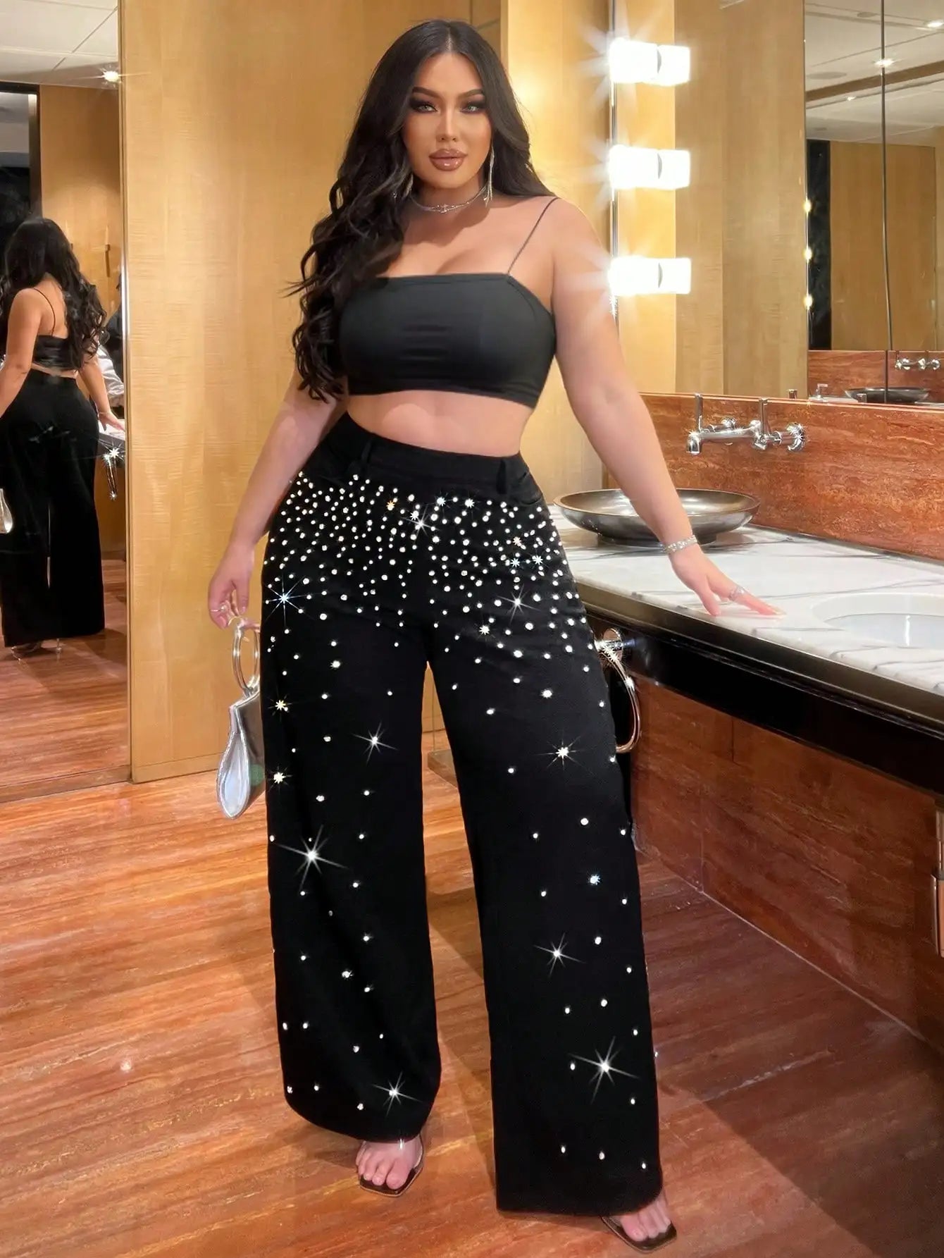 Plus Size Sparkle Gradient Knit Pants