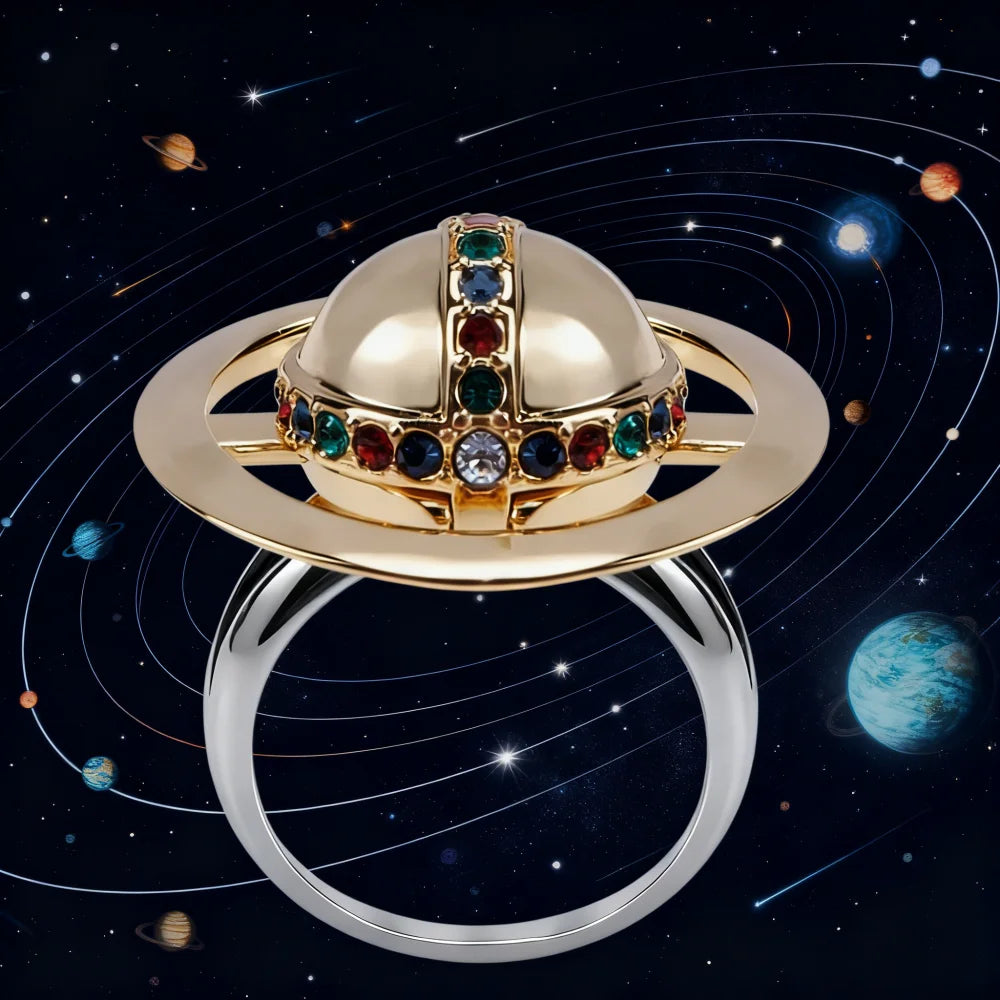 Sterling Silver Can Open Saturn Ring