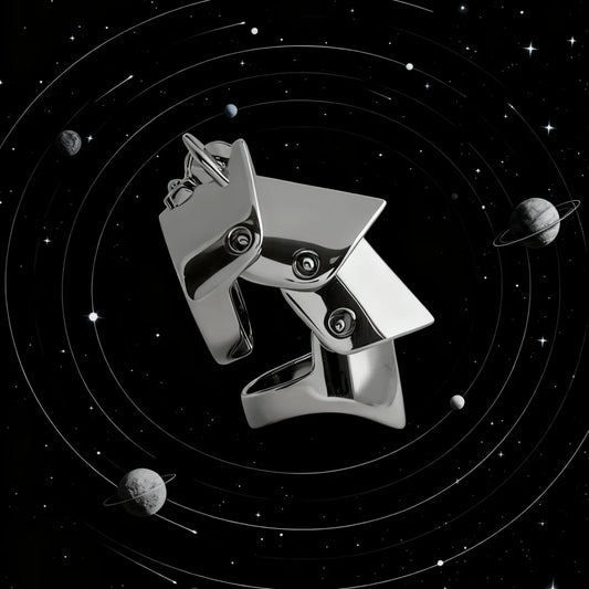 Silver ARMOUR Four Section Saturn Ring