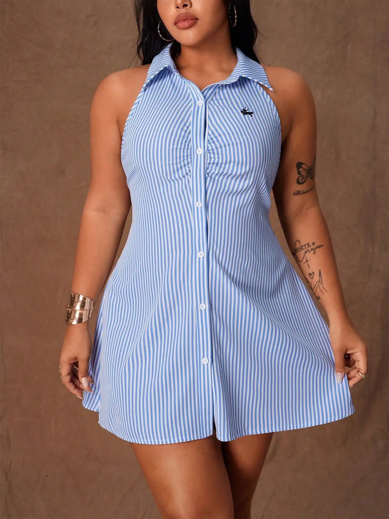 Plus Size Sleeveless A-Line Mini Dress