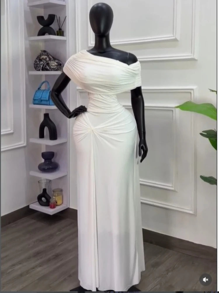 Women Wrapped Waist One Shoulder Bodycon Dress