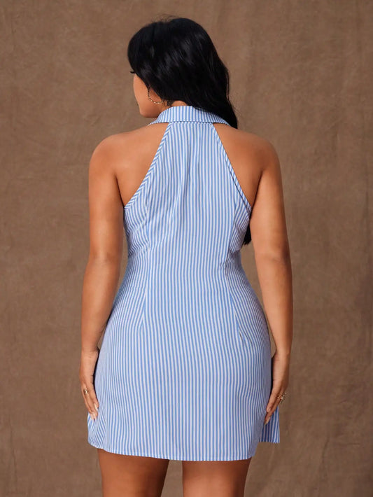 Plus Size Sleeveless A-Line Mini Dress