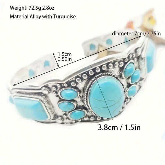 Retro Bohemian Natural Turquoise Bracelet