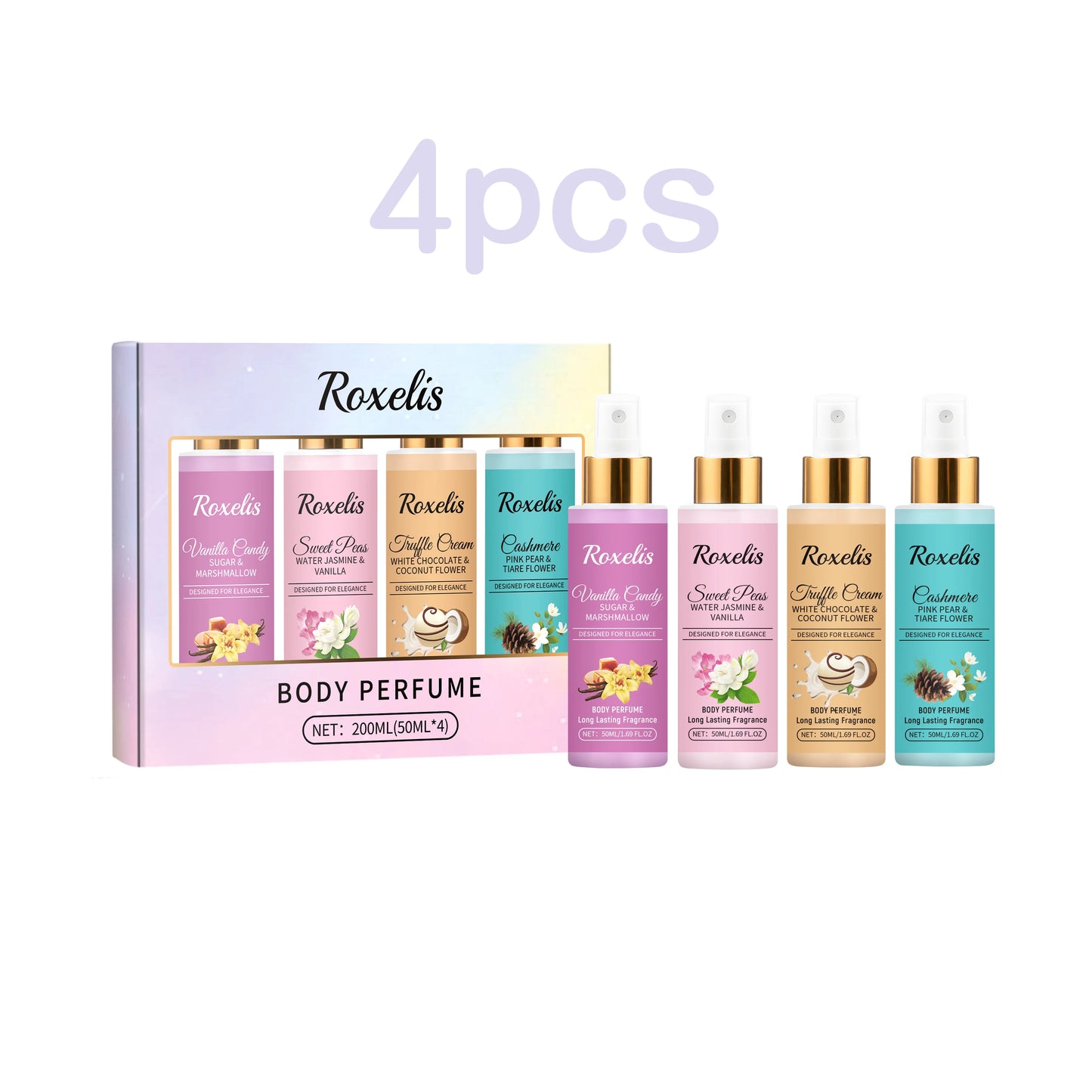Roxelis 1set Body Fragrance Perfume Spray Set