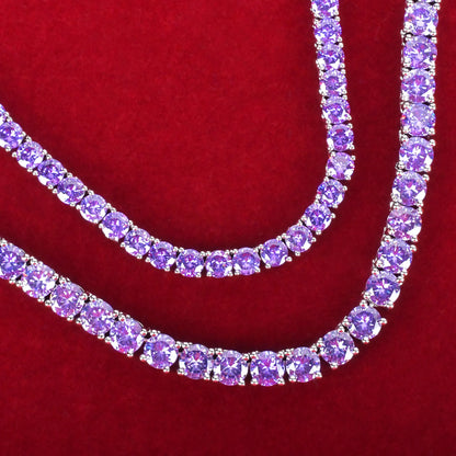 Aokaishen Purple Tennis Chain Necklace