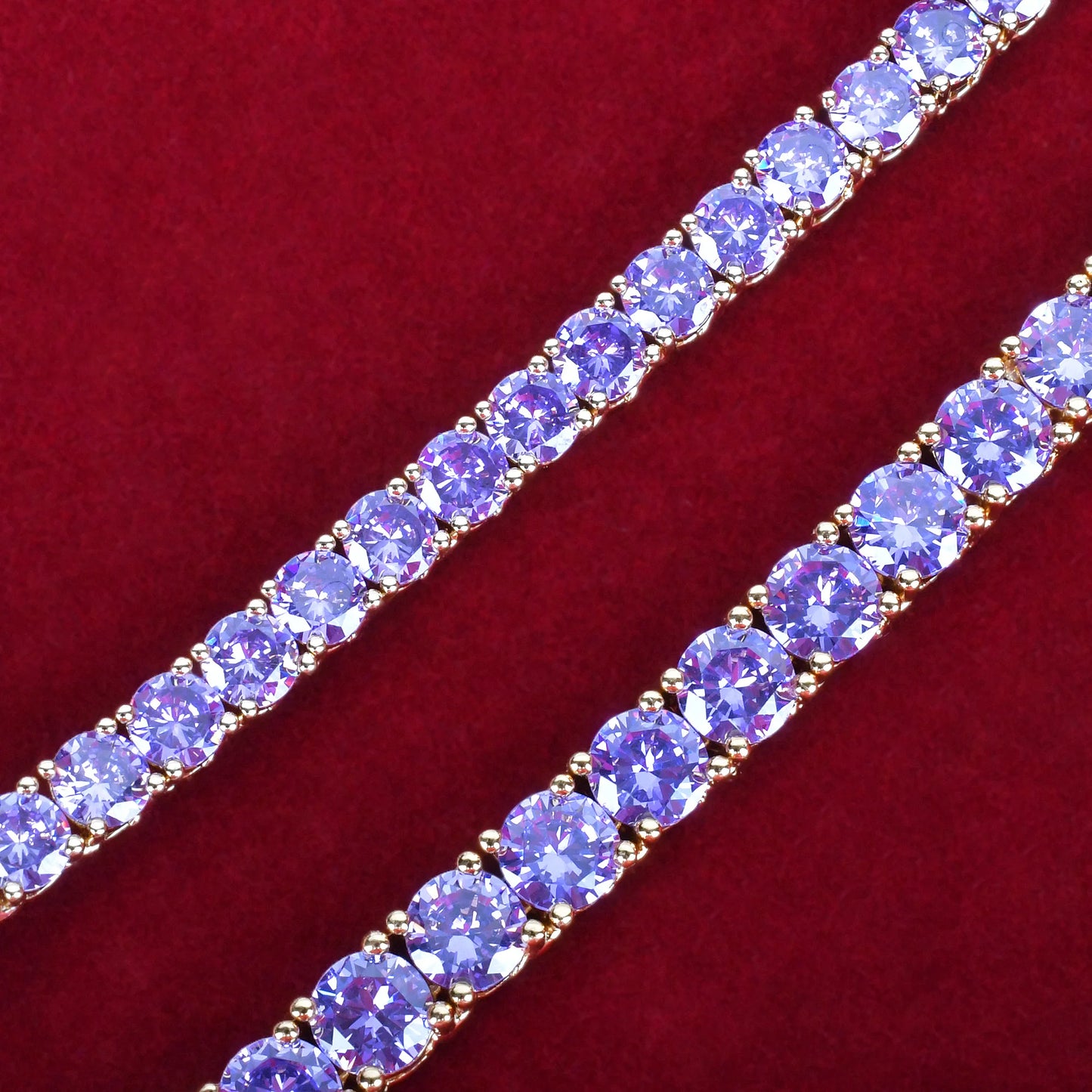 Aokaishen Purple Tennis Chain Necklace
