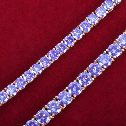 Aokaishen Purple Tennis Chain Necklace