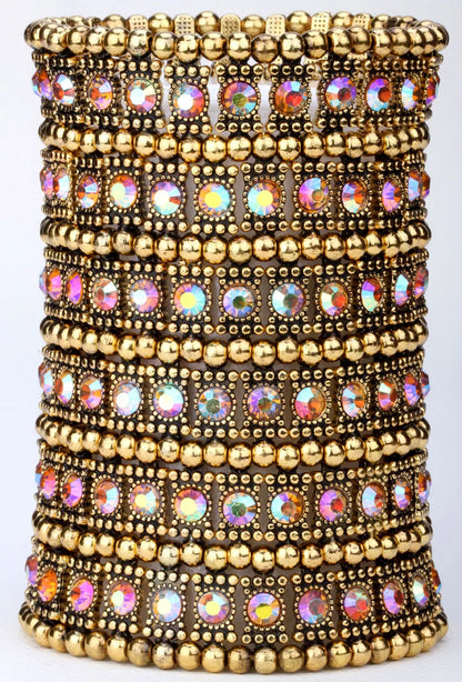 Multilayer stretch cuff bracelet