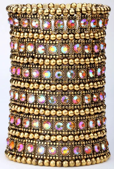 Multilayer stretch cuff bracelet