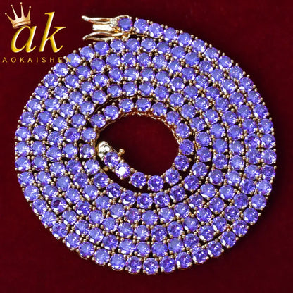 Aokaishen Purple Tennis Chain Necklace