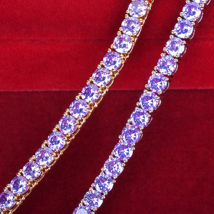 Aokaishen Purple Tennis Chain Necklace