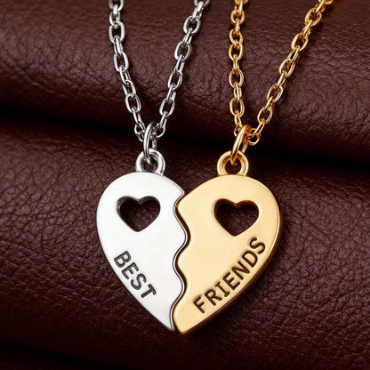 Best Friend Forever Bff Heart Splicing Necklace