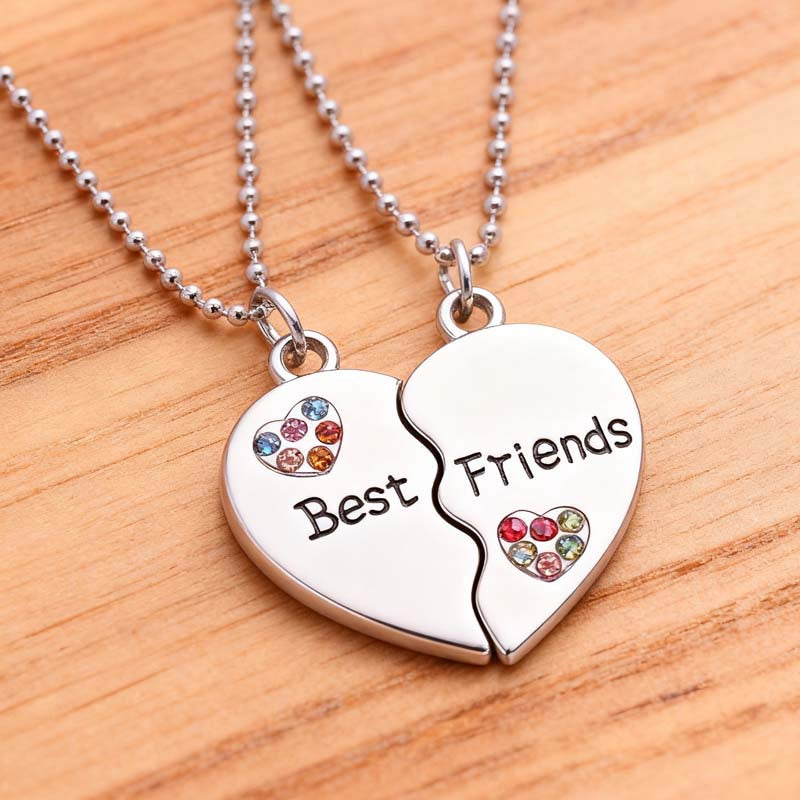 Best Friend Forever Bff Heart Splicing Necklace