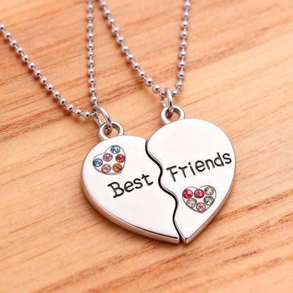 Best Friend Forever Bff Heart Splicing Necklace