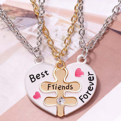 Best Friend Forever Bff Heart Splicing Necklace