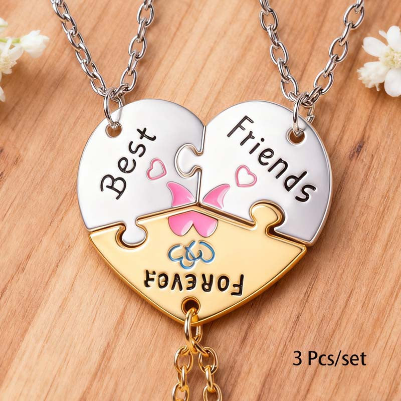 Best Friend Forever Bff Heart Splicing Necklace