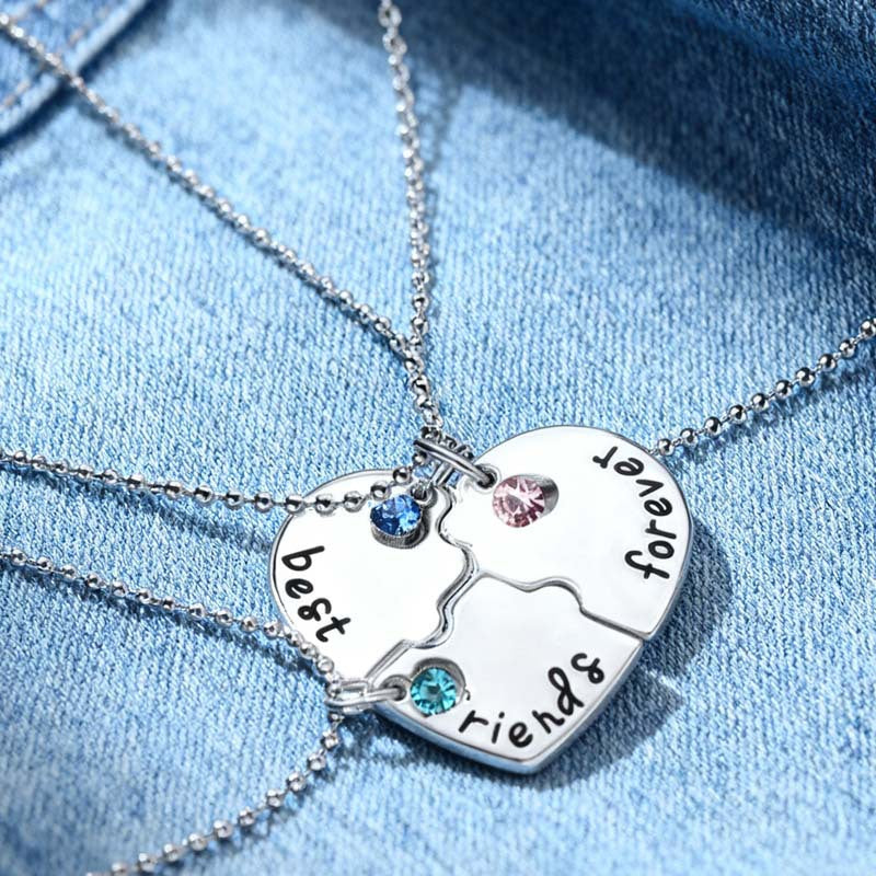 Best Friend Forever Bff Heart Splicing Necklace