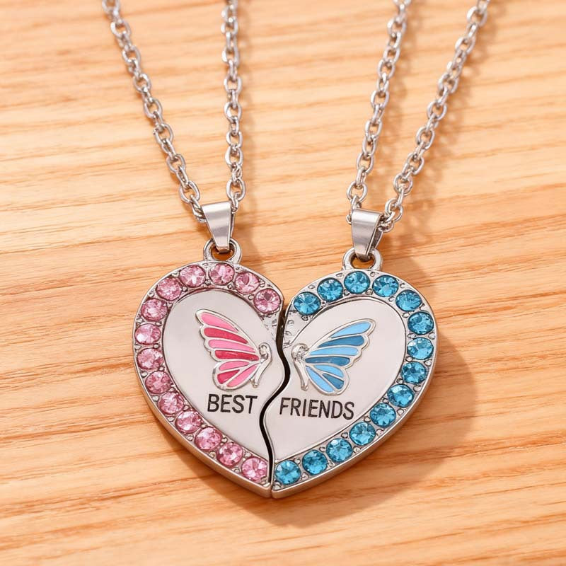 Best Friend Forever Bff Heart Splicing Necklace