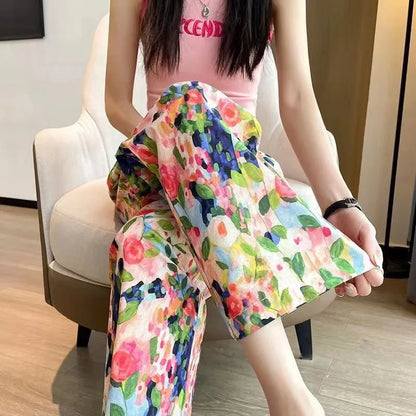 Beach Pants Loose Wide-Leg High Waist