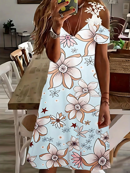 Strapless Lace Batwing Sleeve Dress Print Skirt