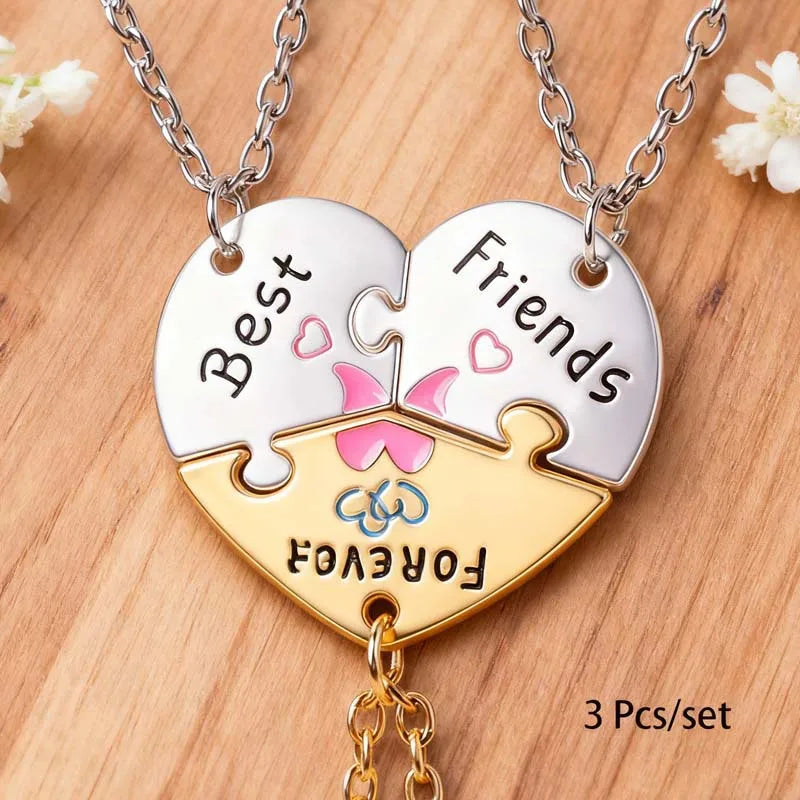 Best Friend Forever Bff Heart Splicing Necklace