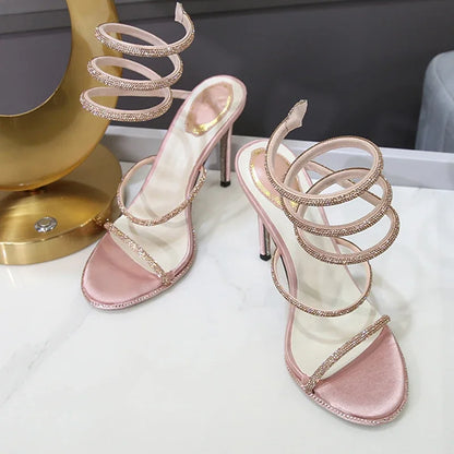 Crystal Diamond Ankle Strap Women Sandals