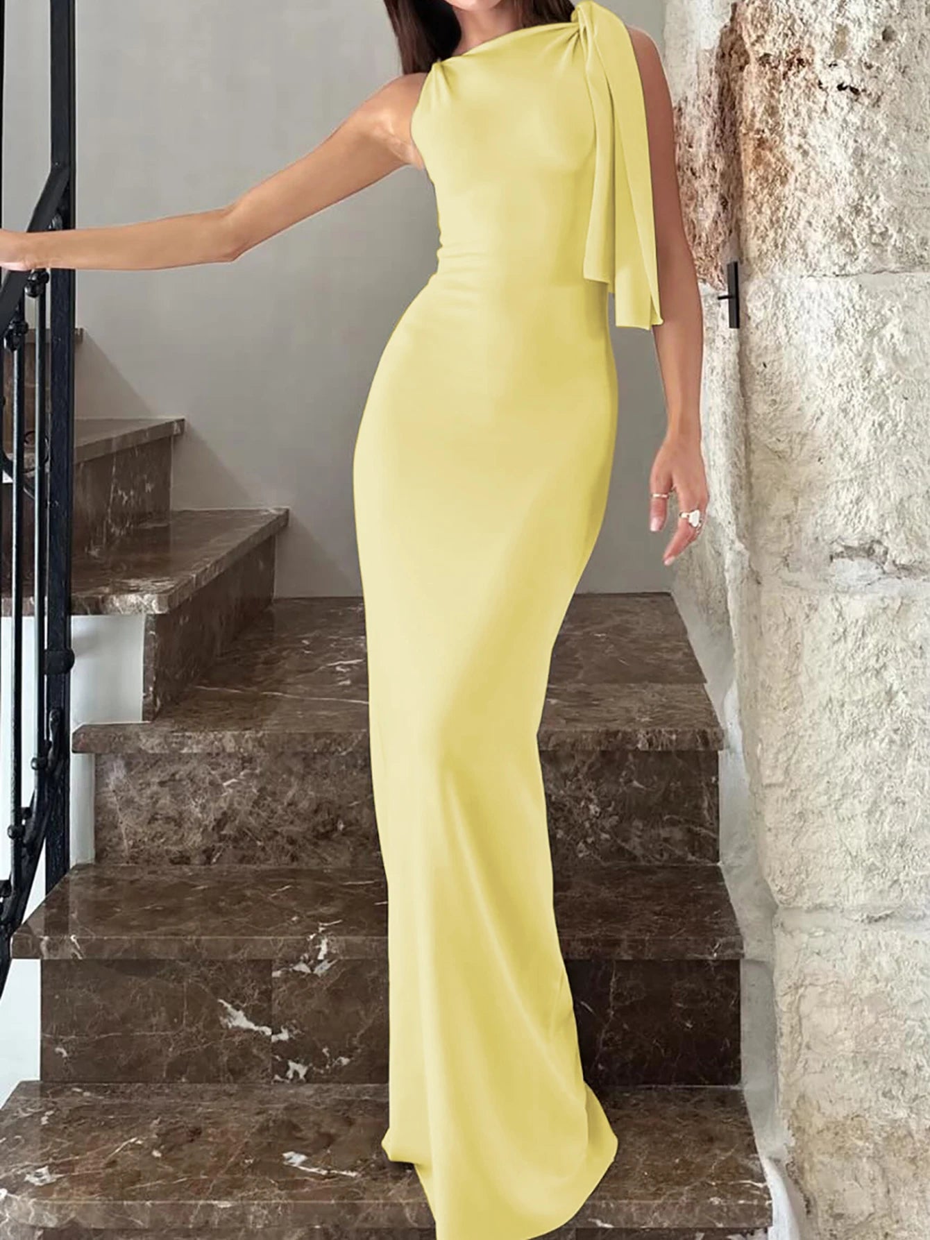 O Neck Sleeveless Patchwork Sexy Bodycon Maxi Dress