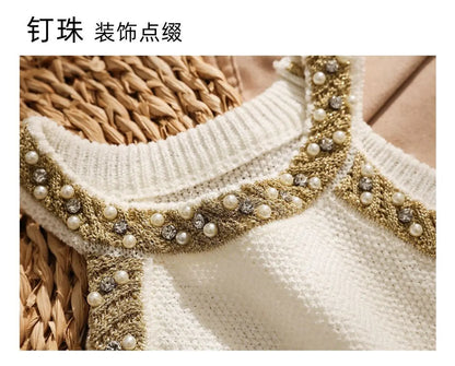 Fashionable Embroidered Flares  O-neck Sleeveless T-Shirts