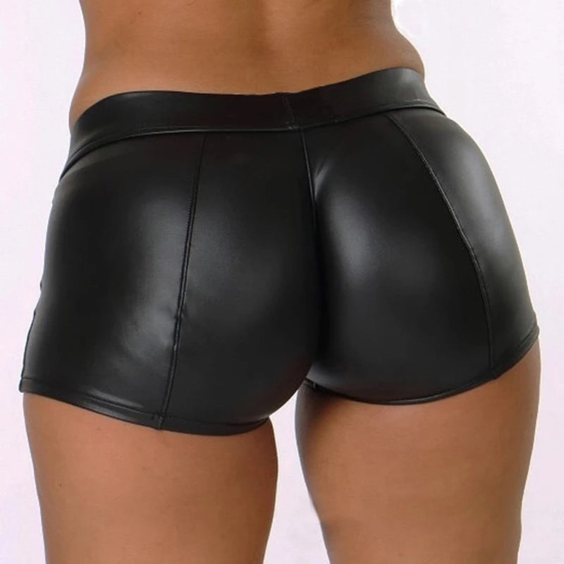 Women's Shorts Shiny Elastic High Waist
