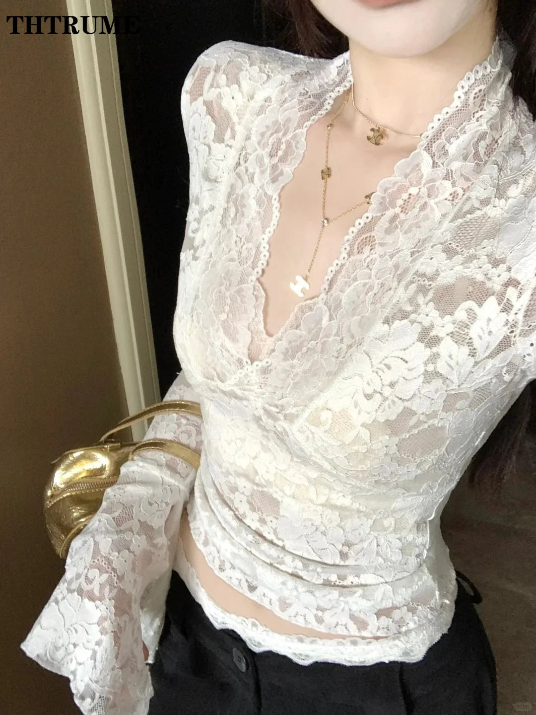 Sexy V-Neck Sheer T-Shirts