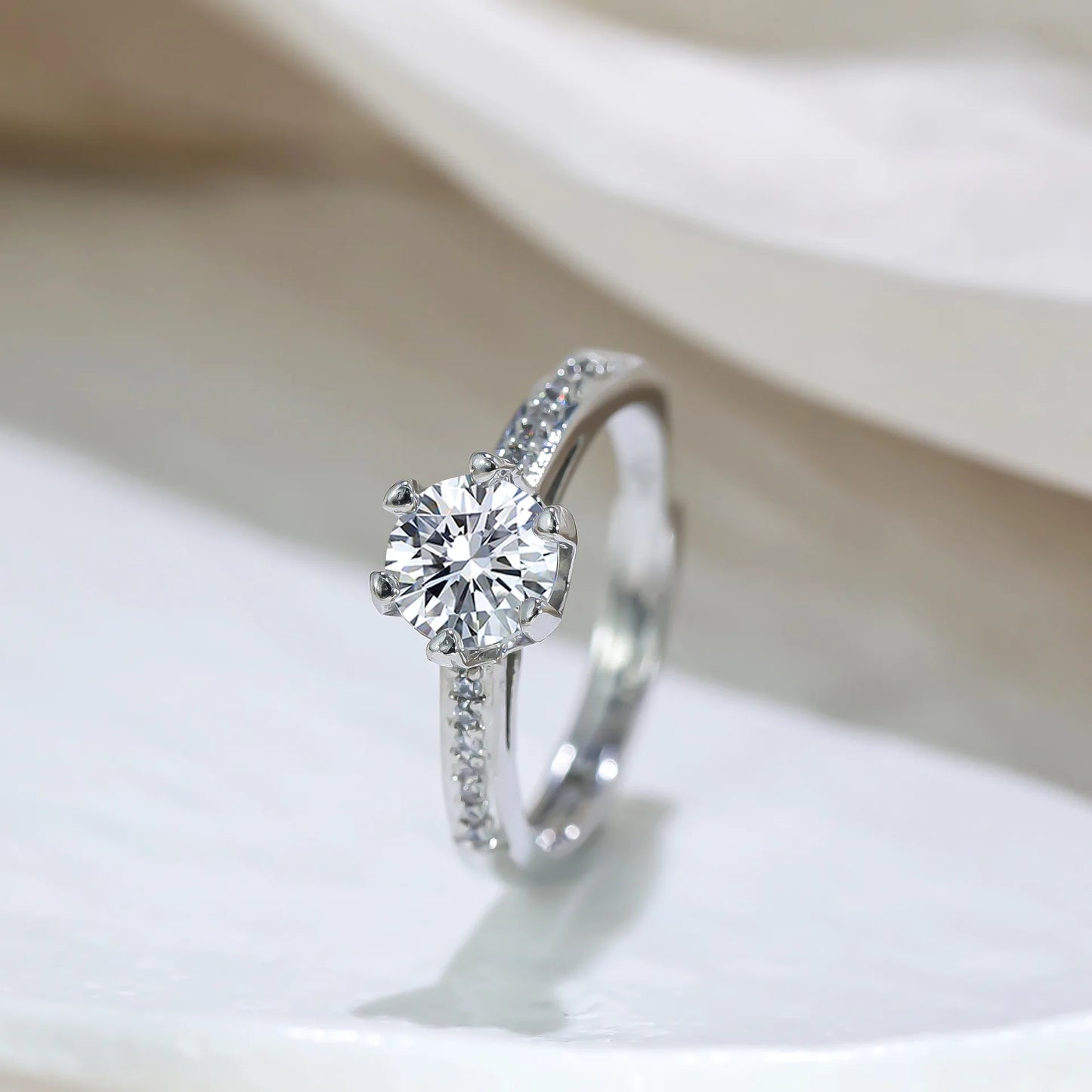 Sparkling Cubic Zirconia Engagement Ring