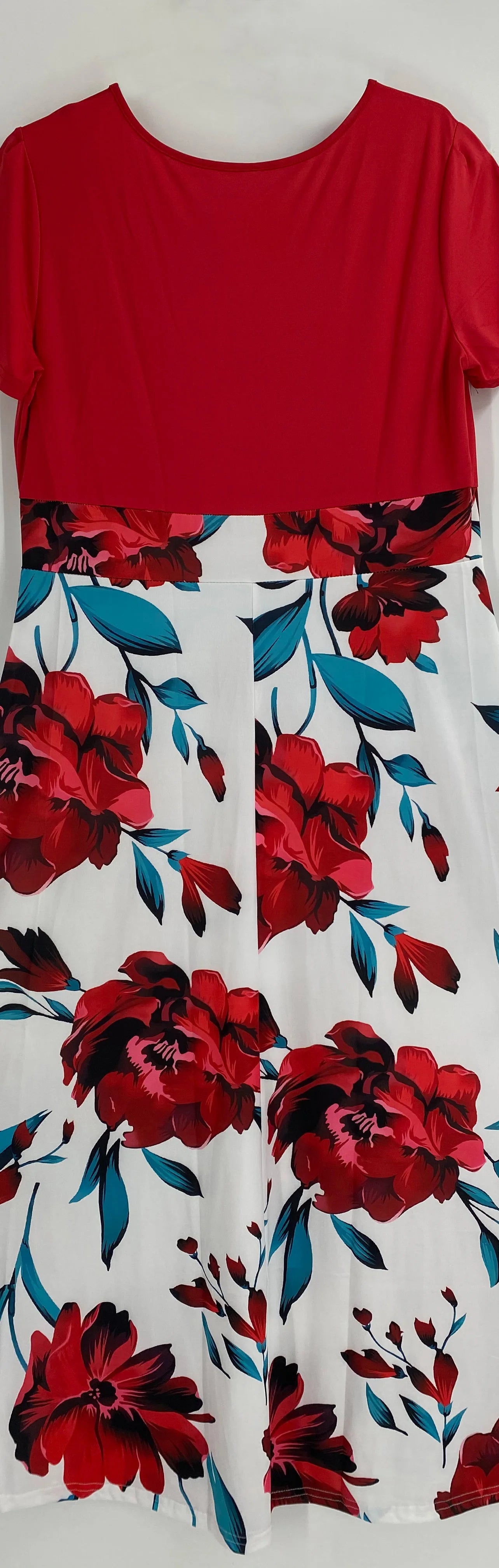Flower Print  Plus Size Women's Dress