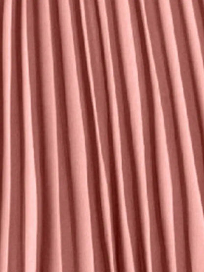 V-Neck Wrap Tie-Waist Pleated Maxi Dress