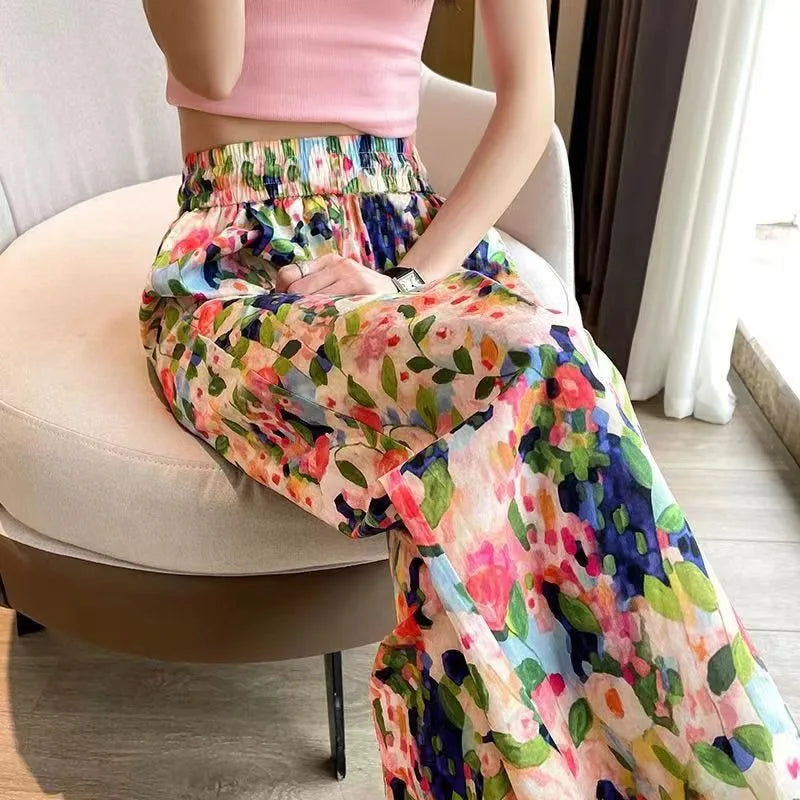 Beach Pants Loose Wide-Leg High Waist