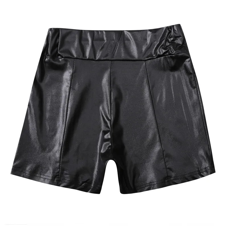 Women's Shorts Shiny Elastic High Waist