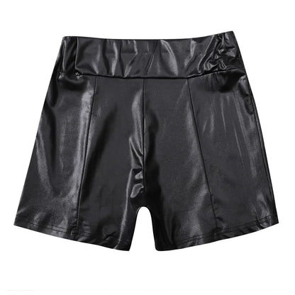 Women's Shorts Shiny Elastic High Waist