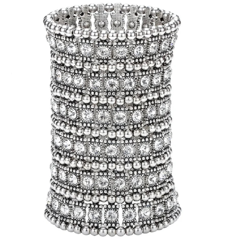 Multilayer stretch cuff bracelet