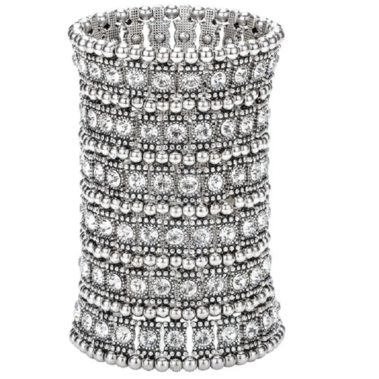 Multilayer stretch cuff bracelet