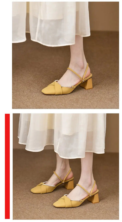 Stunning open-toe slip-on women's exquisite shoes