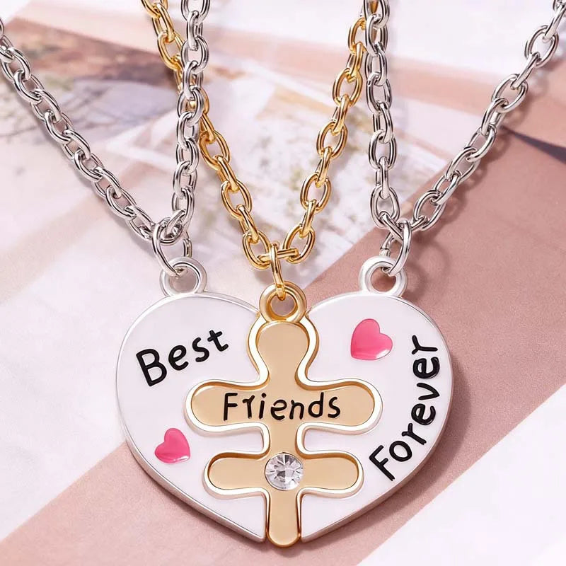 Best Friend Forever Bff Heart Splicing Necklace