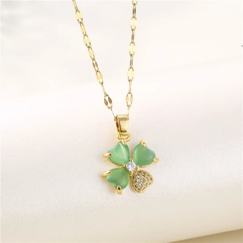 Green Zircon Crystal Pendant