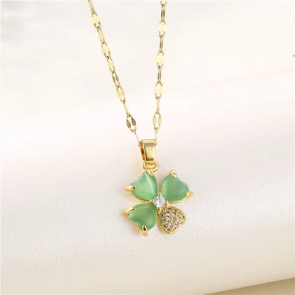 Green Zircon Crystal Pendant