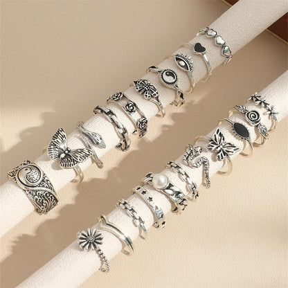 Dark Style Butterfly & Flower Rings,
