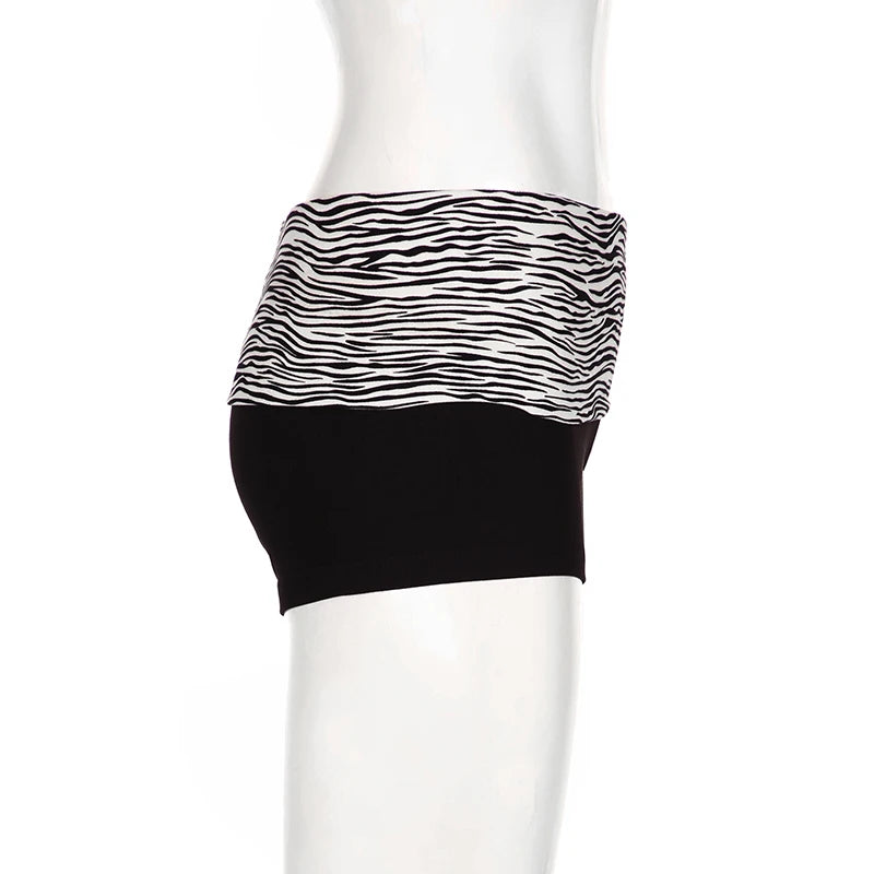 SUCHCUTE  Casual Zebra Print Elastic Shorts