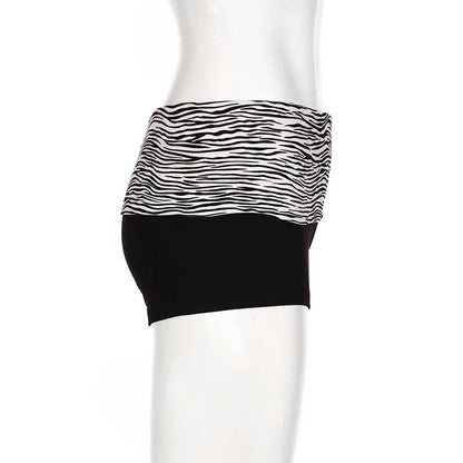 SUCHCUTE  Casual Zebra Print Elastic Shorts