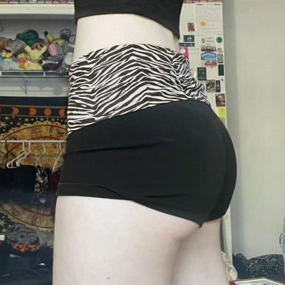 SUCHCUTE  Casual Zebra Print Elastic Shorts